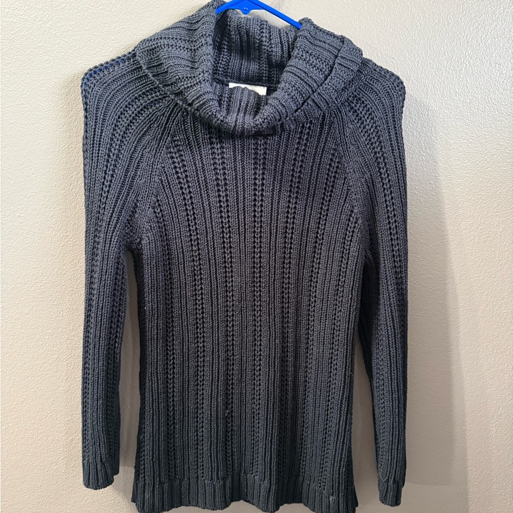 LOFT Charcoal Cowl Neck Sweater